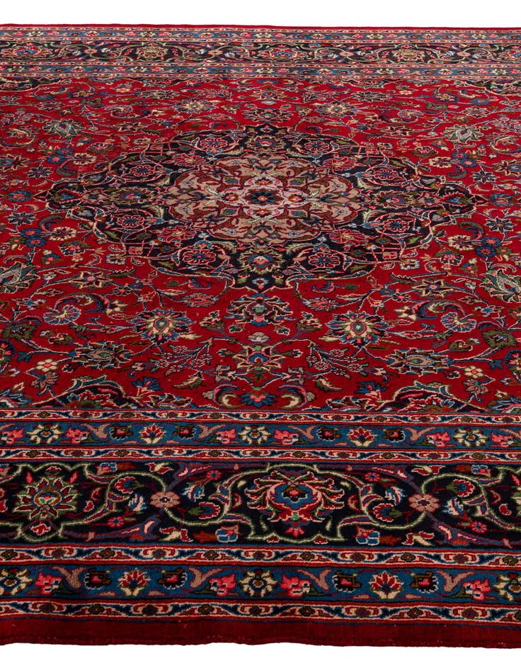 Detail image of  9' 10 x 12' 8  Hand Knotted Mashad Persian Wool Rug