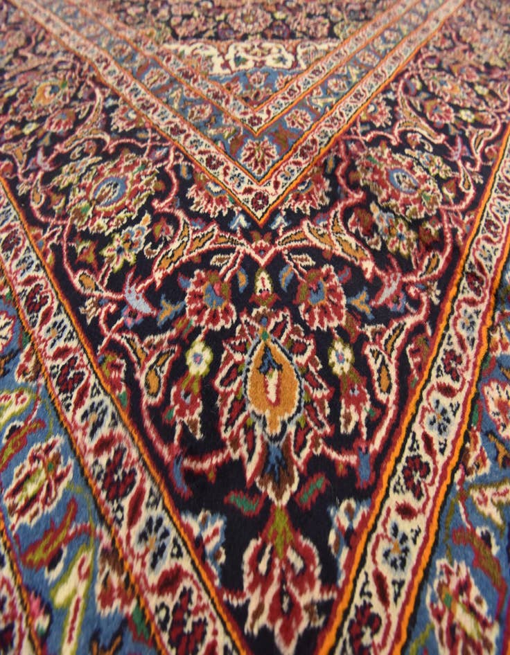 Detail image of  9' 9 x 12' 6  Hand Knotted Mashad Persian Wool Rug