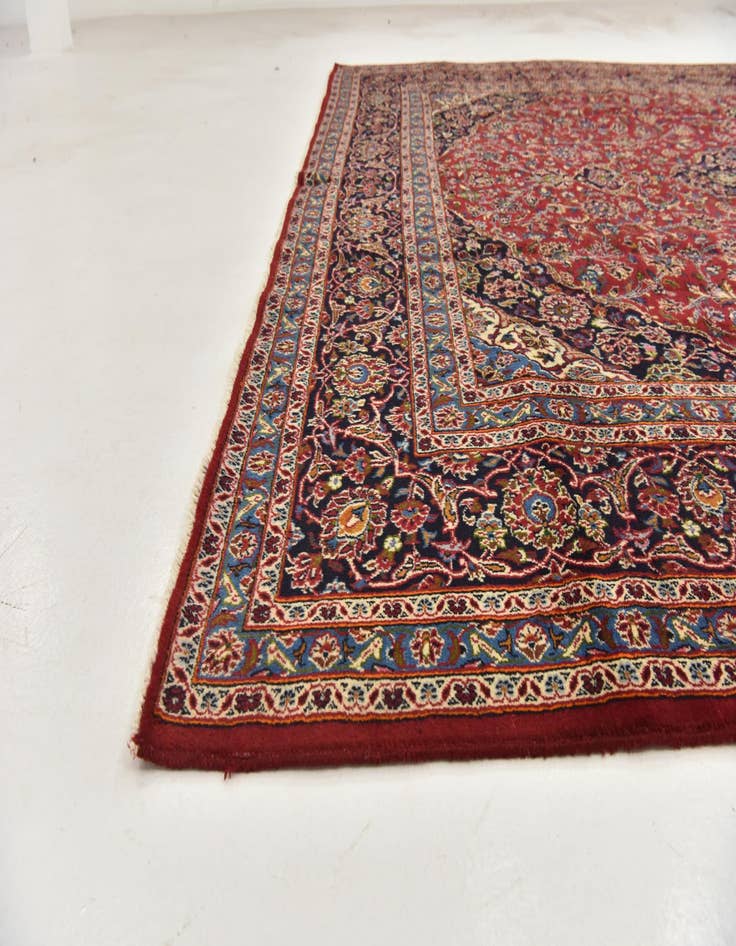 Detail image of  9' 9 x 12' 6  Hand Knotted Mashad Persian Wool Rug