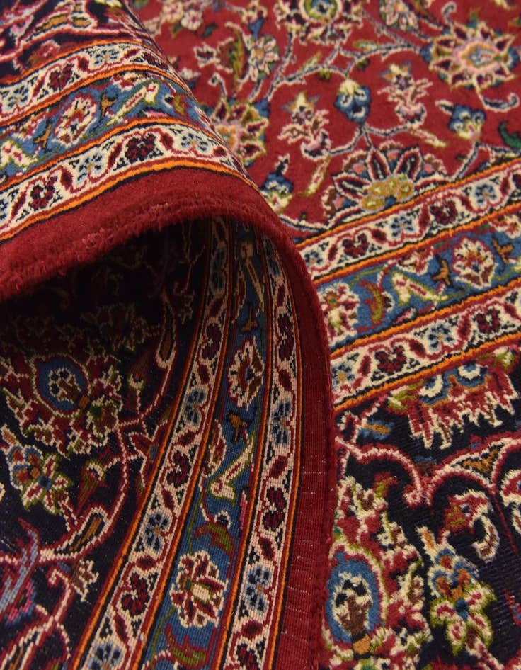 Detail image of  9' 9 x 12' 6  Hand Knotted Mashad Persian Wool Rug