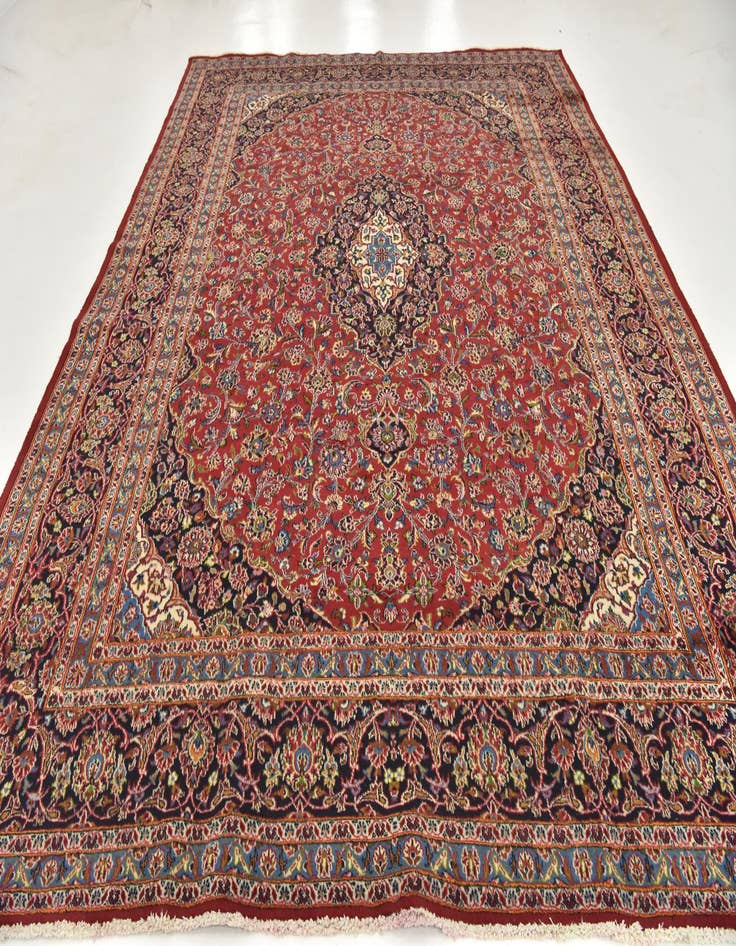 Detail image of  9' 9 x 12' 6  Hand Knotted Mashad Persian Wool Rug