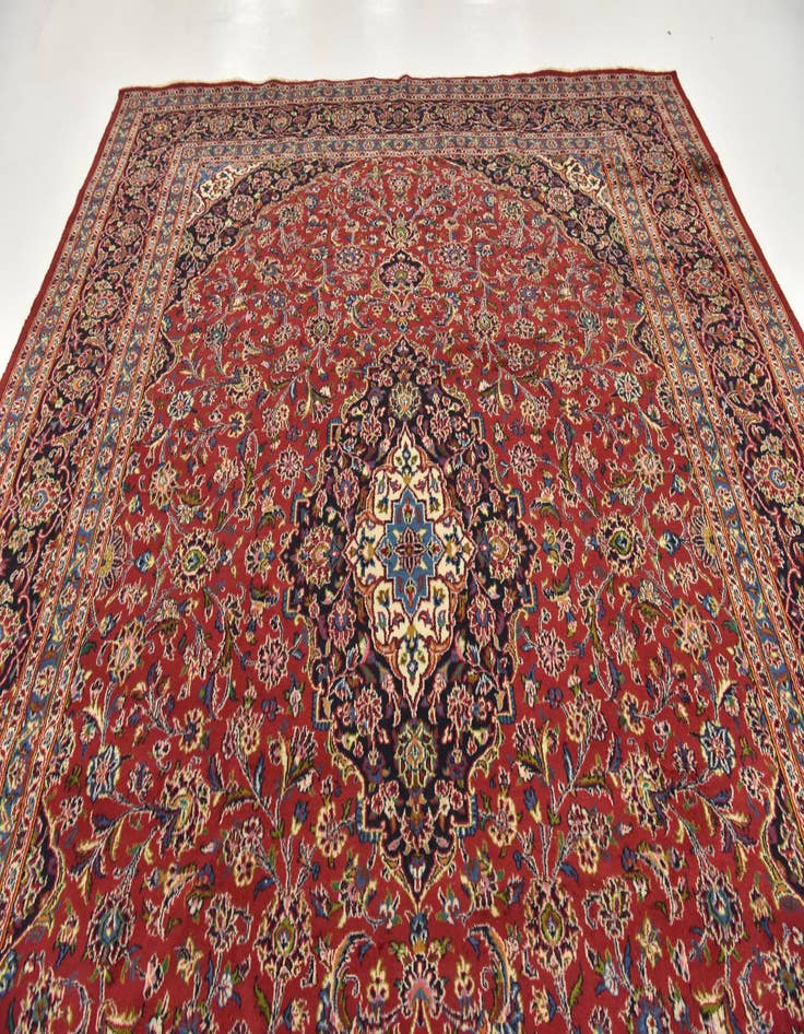 Detail image of  9' 9 x 12' 6  Hand Knotted Mashad Persian Wool Rug