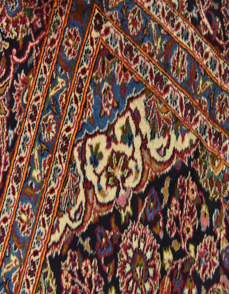 Detail image of  9' 9 x 12' 6  Hand Knotted Mashad Persian Wool Rug