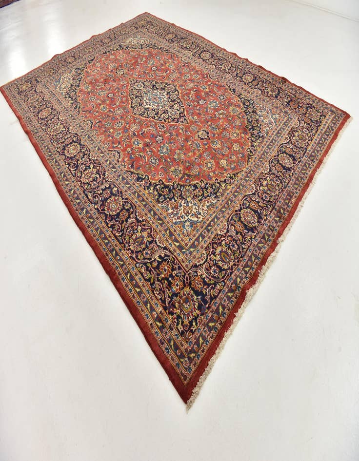 Detail image of  9' 8 x 13' 5  Hand Knotted Mashad Persian Wool Rug