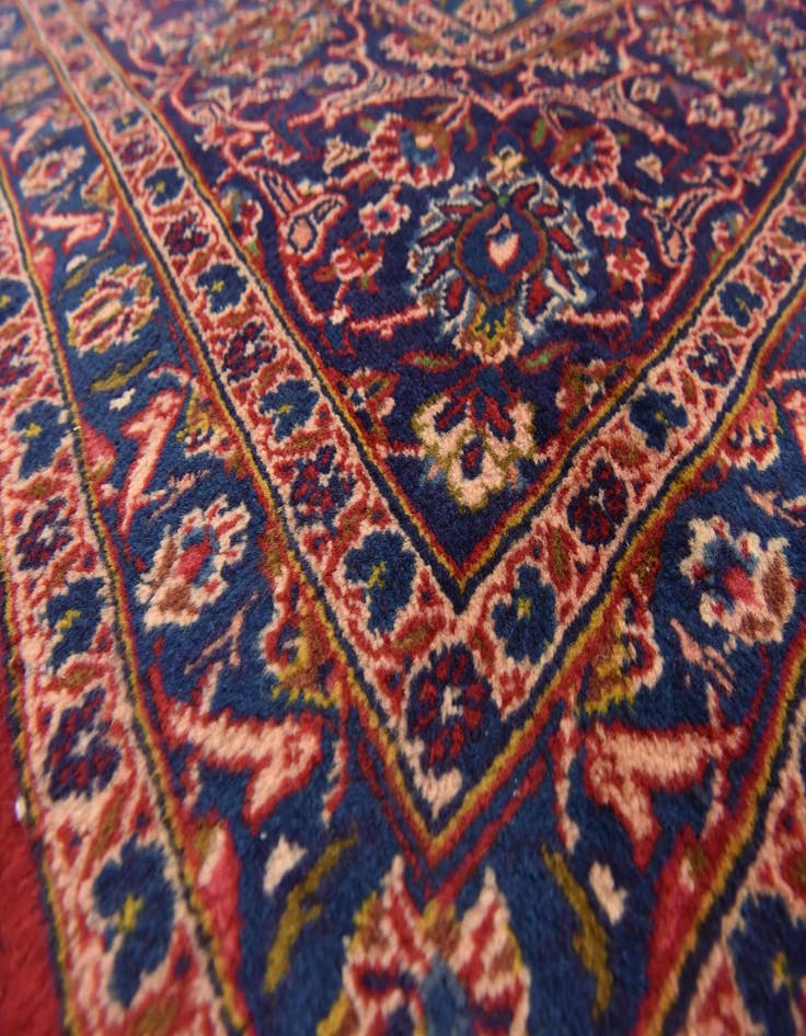 Detail image of  9' 9 x 12' 10  Hand Knotted Mashad Persian Wool Rug