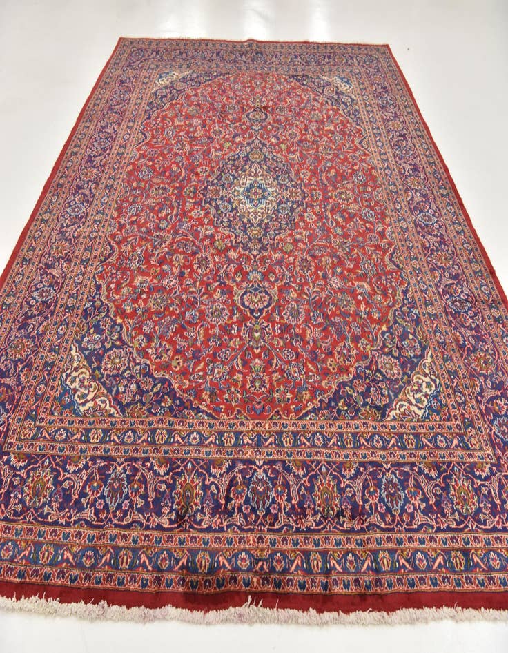 Detail image of  9' 9 x 12' 10  Hand Knotted Mashad Persian Wool Rug