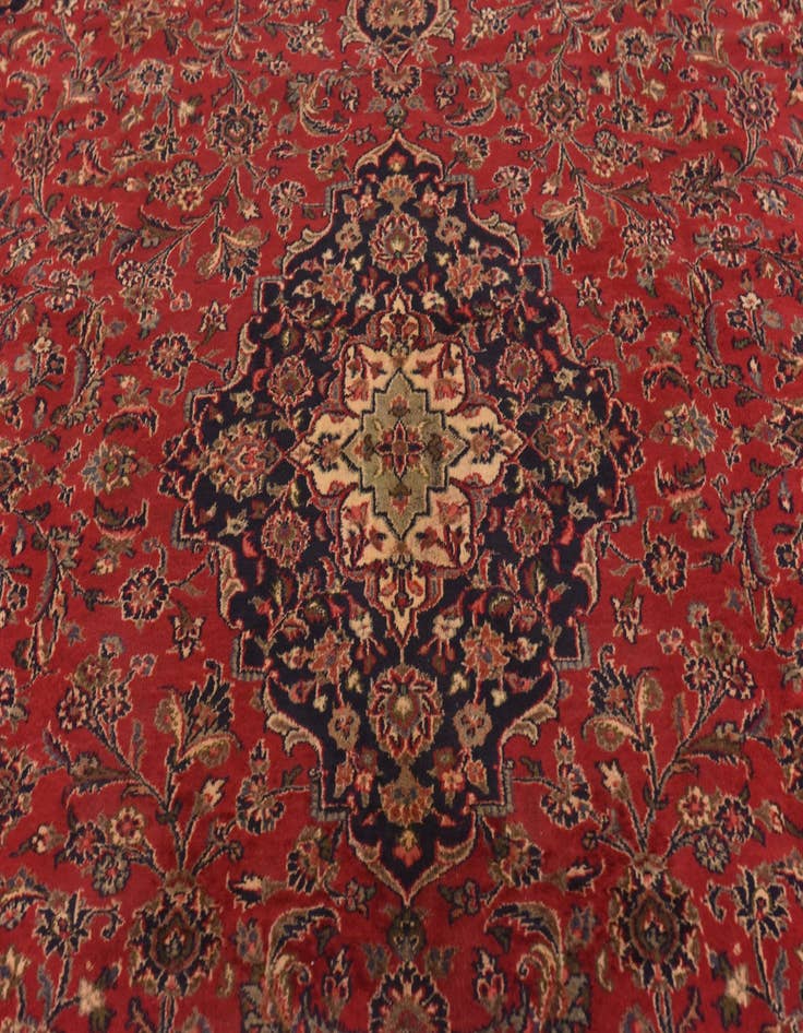 Detail image of  9' 8 x 12' 9  Hand Knotted Mashad Persian Wool Rug