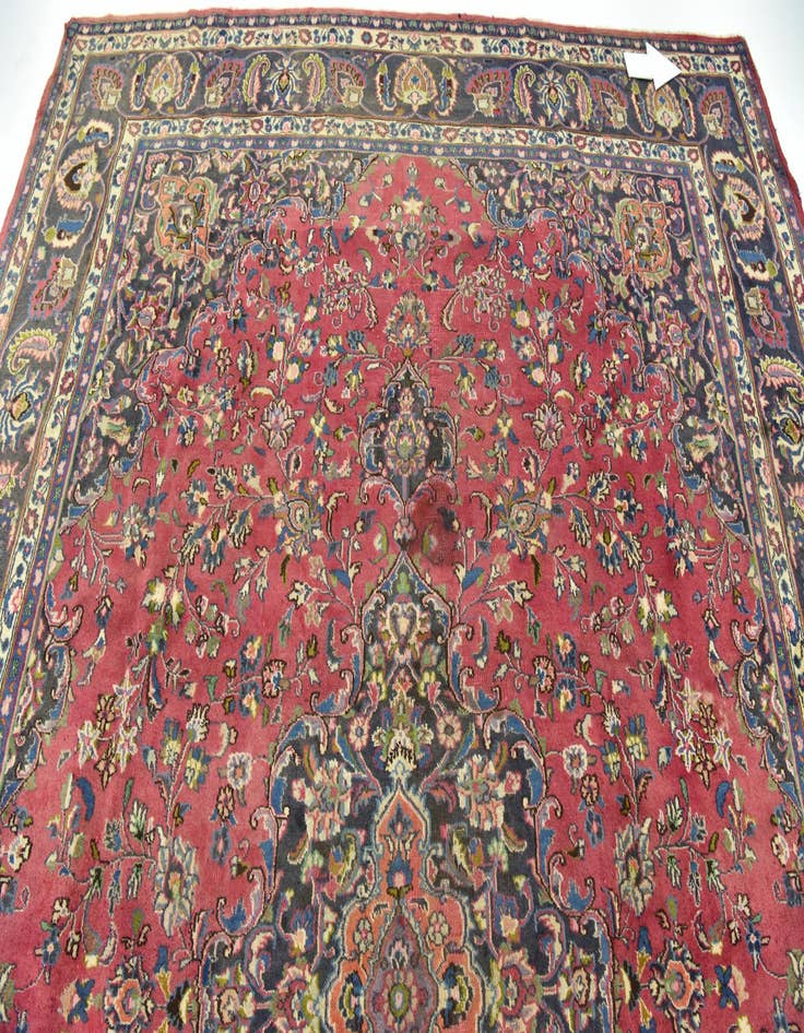 Detail image of  9' 6 x 12' 6  Hand Knotted Mashad Persian Wool Rug