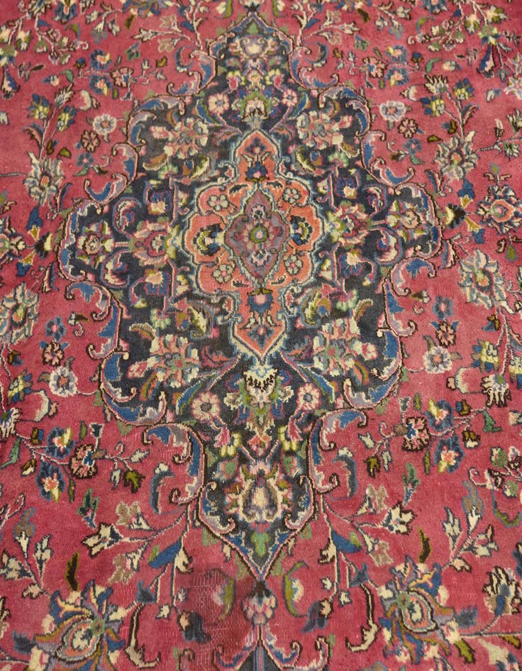 Detail image of  9' 6 x 12' 6  Hand Knotted Mashad Persian Wool Rug