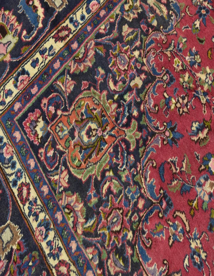 Detail image of  9' 6 x 12' 6  Hand Knotted Mashad Persian Wool Rug