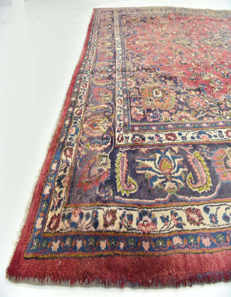 Detail image of  9' 6 x 12' 6  Hand Knotted Mashad Persian Wool Rug