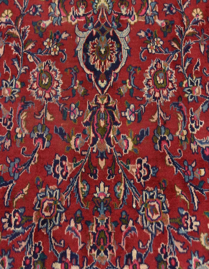 Detail image of  9' 6 x 12' 8  Hand Knotted Mashad Persian Wool Rug