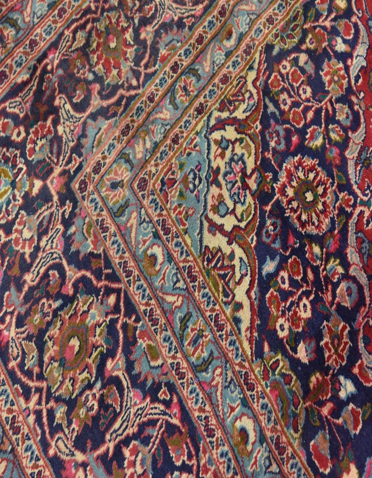 Detail image of  9' 6 x 12' 8  Hand Knotted Mashad Persian Wool Rug