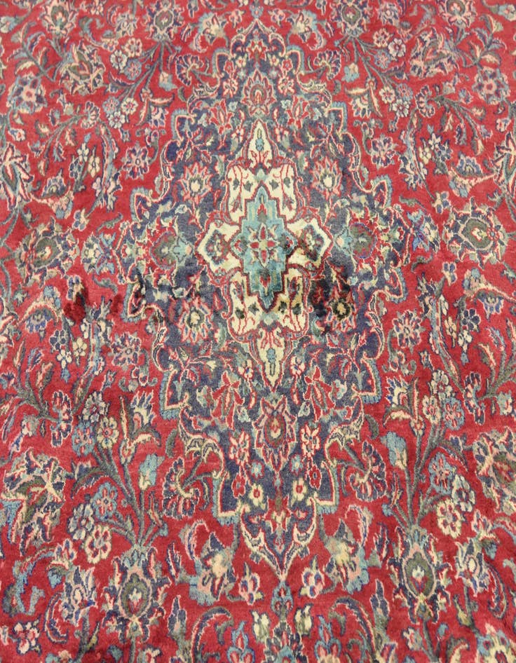 Detail image of  9' 7 x 12' 9  Hand Knotted Mashad Persian Wool Rug
