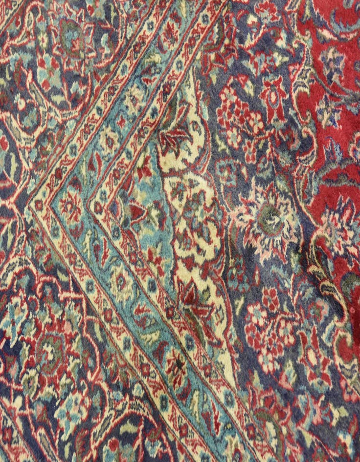 Detail image of  9' 7 x 12' 9  Hand Knotted Mashad Persian Wool Rug