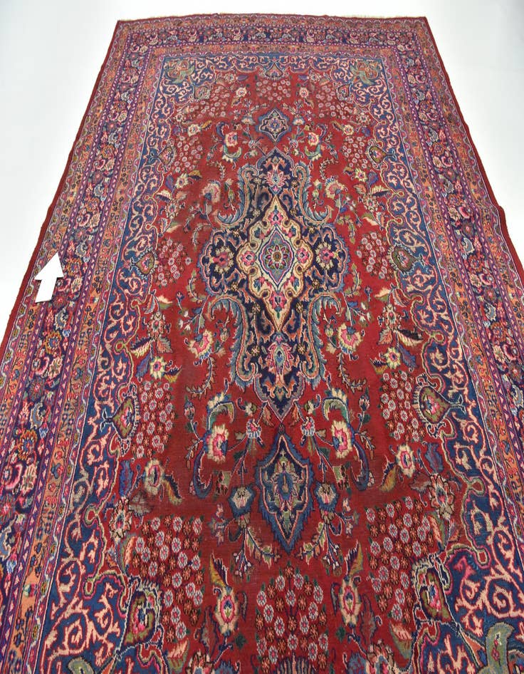 Detail image of  9' 6 x 12' 8  Hand Knotted Mashad Persian Wool Rug