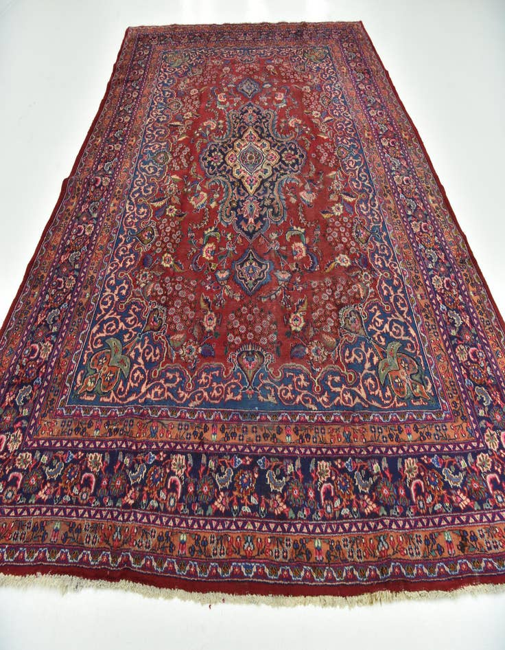 Detail image of  9' 6 x 12' 8  Hand Knotted Mashad Persian Wool Rug