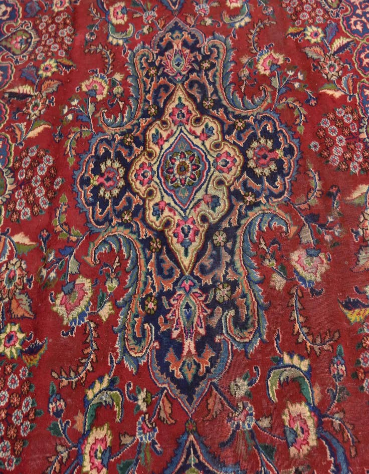 Detail image of  9' 6 x 12' 8  Hand Knotted Mashad Persian Wool Rug