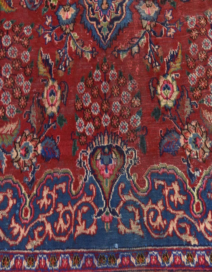 Detail image of  9' 6 x 12' 8  Hand Knotted Mashad Persian Wool Rug