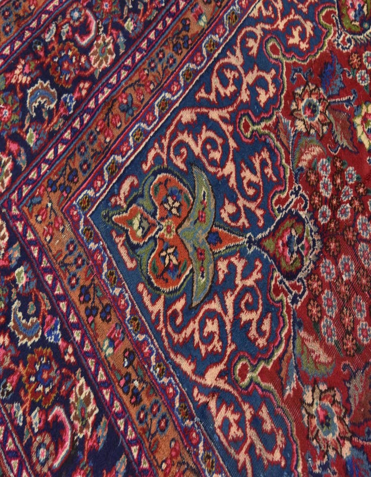 Detail image of  9' 6 x 12' 8  Hand Knotted Mashad Persian Wool Rug