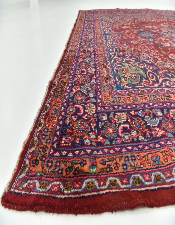 Detail image of  9' 6 x 12' 8  Hand Knotted Mashad Persian Wool Rug