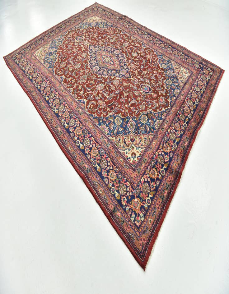 Detail image of  9' 7 x 12' 8  Hand Knotted Mashad Persian Wool Rug