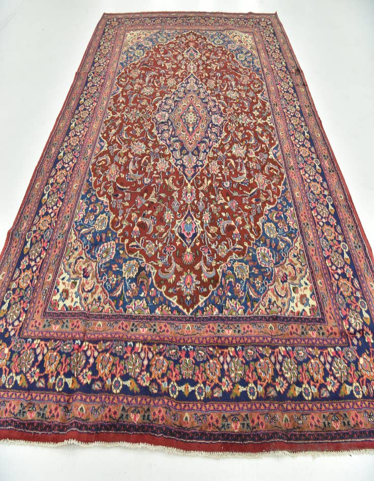 Detail image of  9' 7 x 12' 8  Hand Knotted Mashad Persian Wool Rug