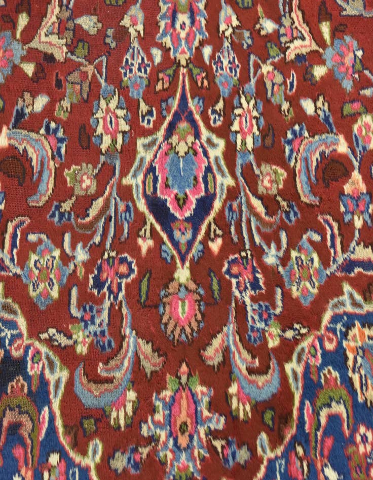 Detail image of  9' 7 x 12' 8  Hand Knotted Mashad Persian Wool Rug