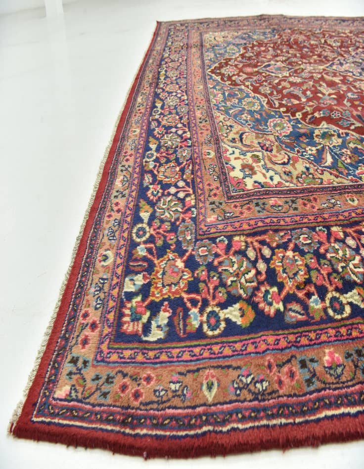 Detail image of  9' 7 x 12' 8  Hand Knotted Mashad Persian Wool Rug