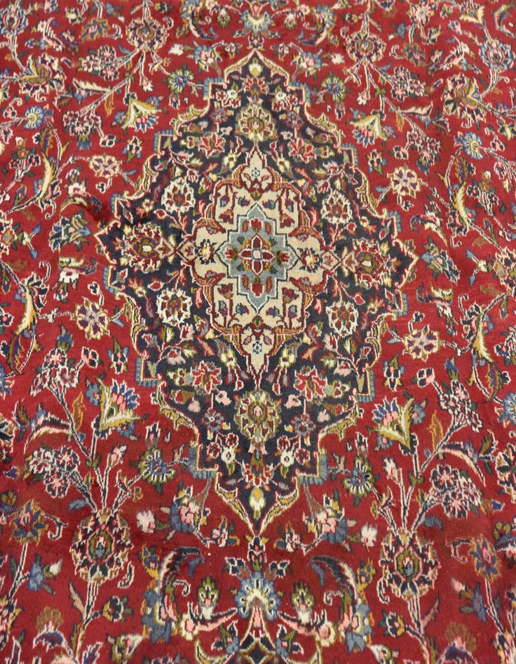 Detail image of  9' 8 x 12' 5  Hand Knotted Mashad Persian Wool Rug