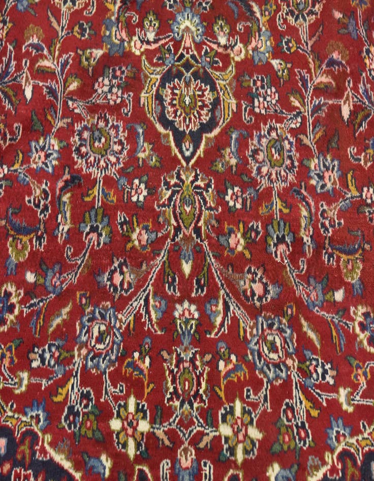 Detail image of  9' 8 x 12' 5  Hand Knotted Mashad Persian Wool Rug