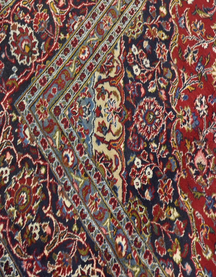 Detail image of  9' 8 x 12' 5  Hand Knotted Mashad Persian Wool Rug
