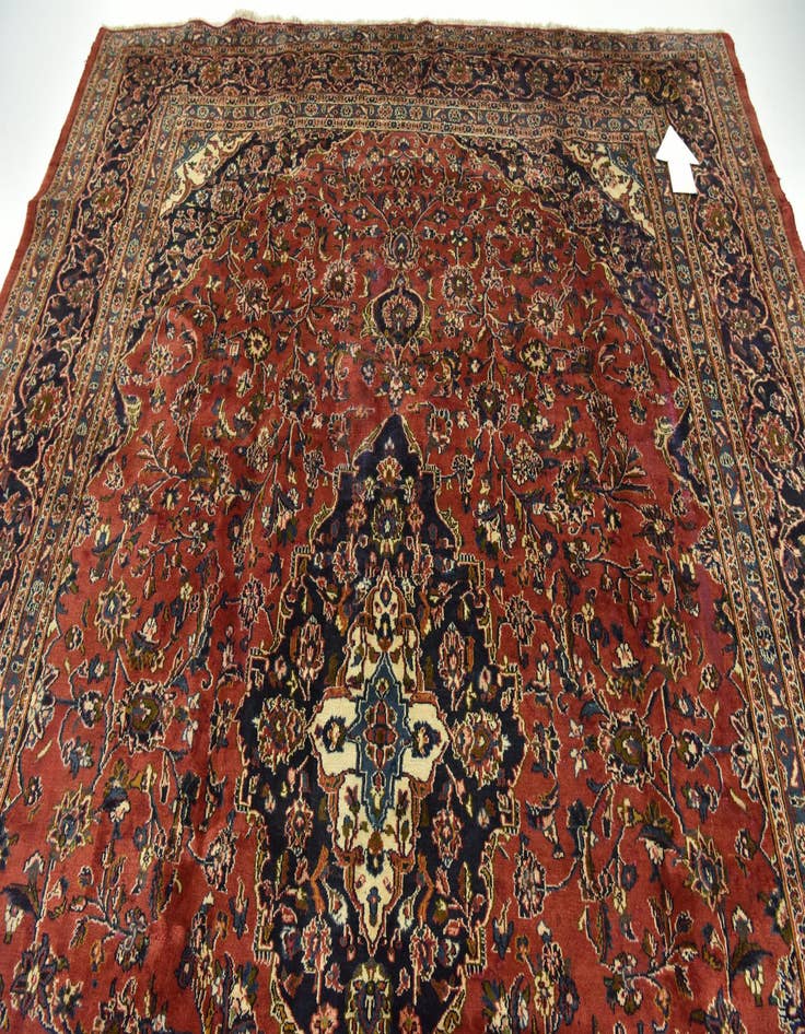 Detail image of  9' 9 x 12' 7  Hand Knotted Mashad Persian Wool Rug