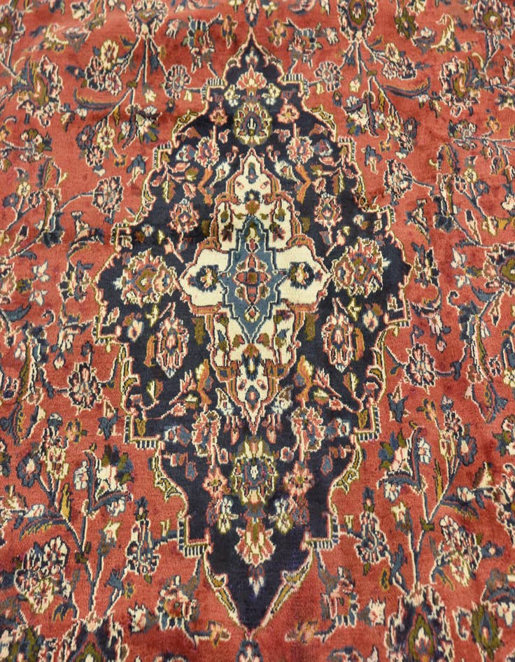 Detail image of  9' 9 x 12' 7  Hand Knotted Mashad Persian Wool Rug