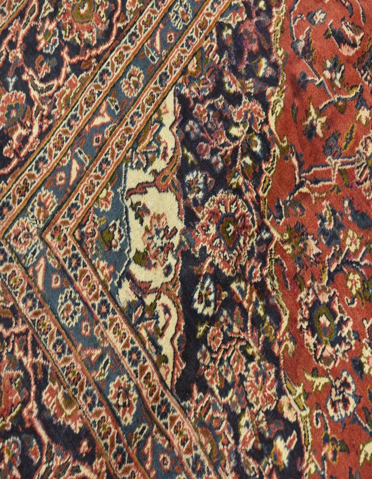 Detail image of  9' 9 x 12' 7  Hand Knotted Mashad Persian Wool Rug