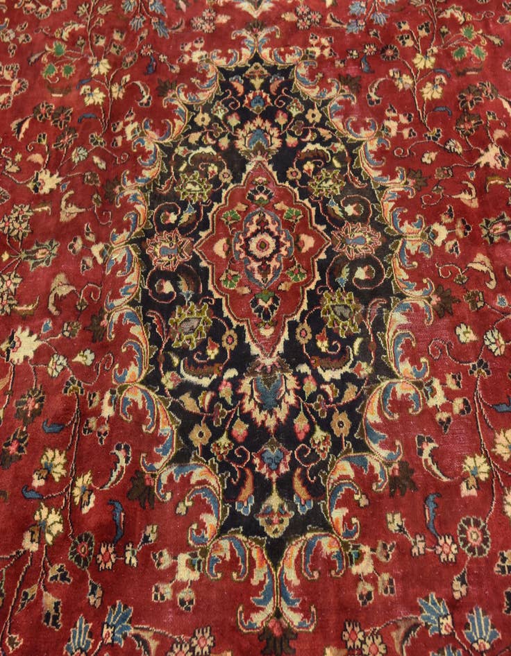 Detail image of  9' 9 x 12' 10  Hand Knotted Mashad Persian Wool Rug