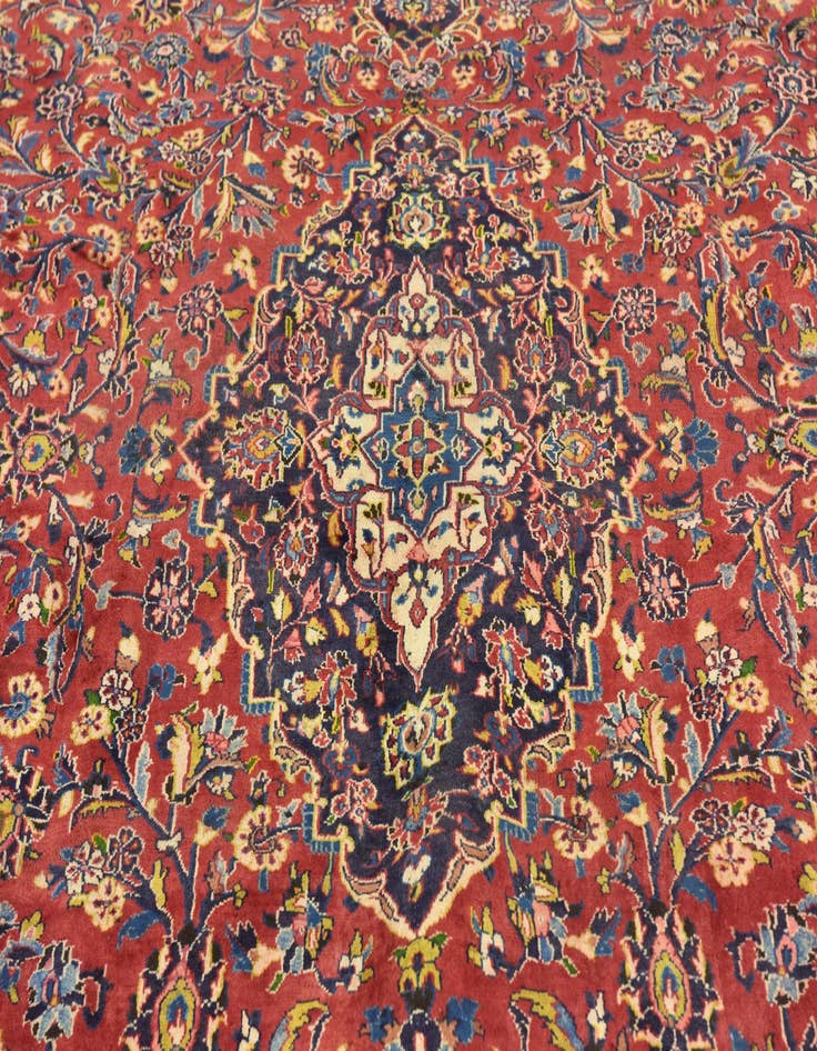 Detail image of  9' 6 x 12' 6  Hand Knotted Mashad Persian Wool Rug