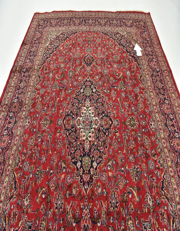 Detail image of  9' 8 x 12' 9  Hand Knotted Mashad Persian Wool Rug