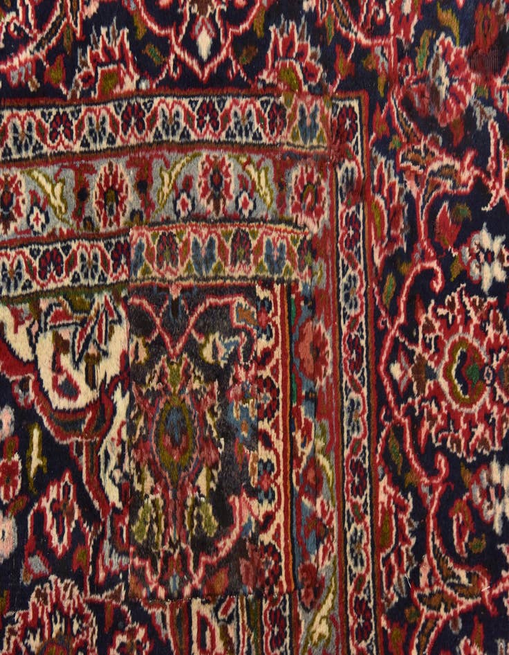 Detail image of  9' 8 x 12' 9  Hand Knotted Mashad Persian Wool Rug