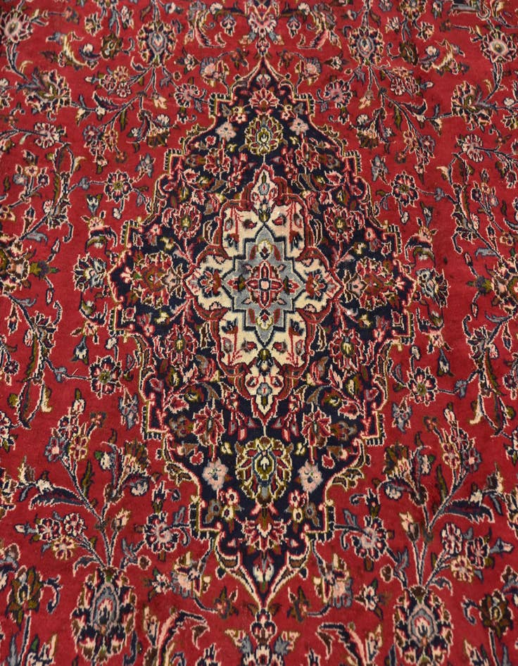 Detail image of  9' 8 x 12' 9  Hand Knotted Mashad Persian Wool Rug
