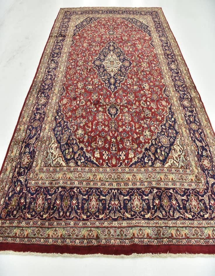 Detail image of  9' 8 x 12' 8  Hand Knotted Mashad Persian Wool Rug