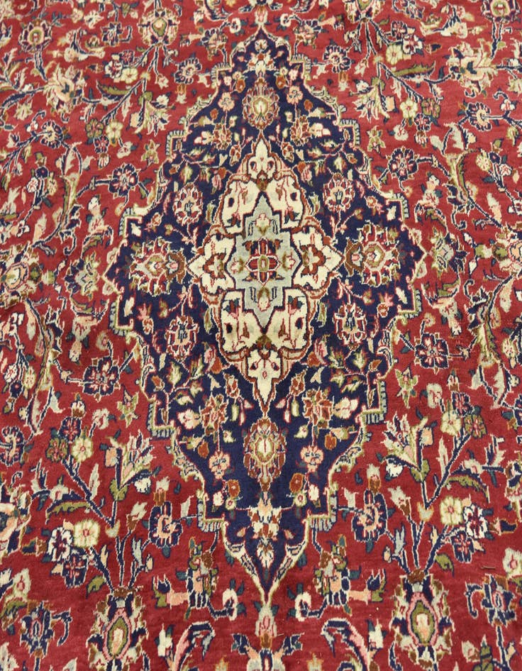 Detail image of  9' 8 x 12' 8  Hand Knotted Mashad Persian Wool Rug