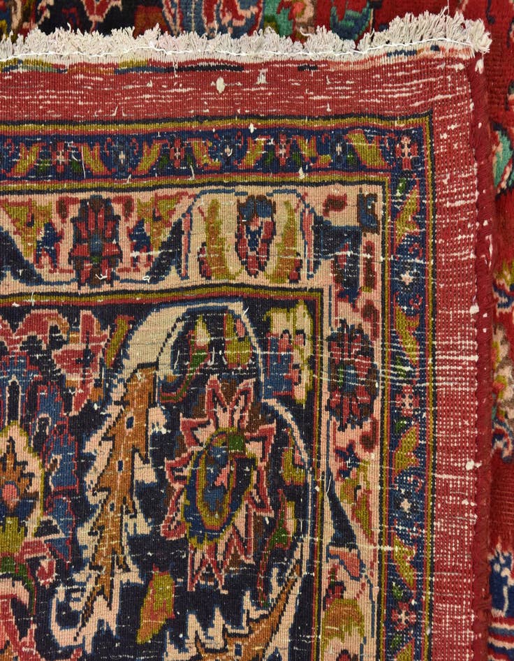 Detail image of  9' 7 x 12' 7  Hand Knotted Mashad Persian Wool Rug