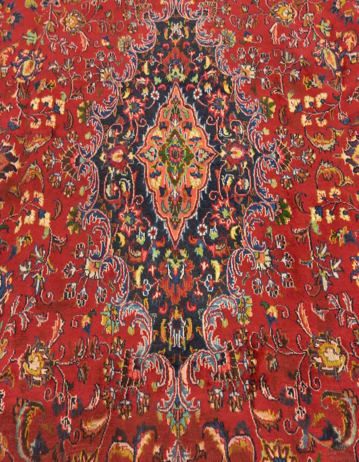 Detail image of  9' 7 x 12' 7  Hand Knotted Mashad Persian Wool Rug