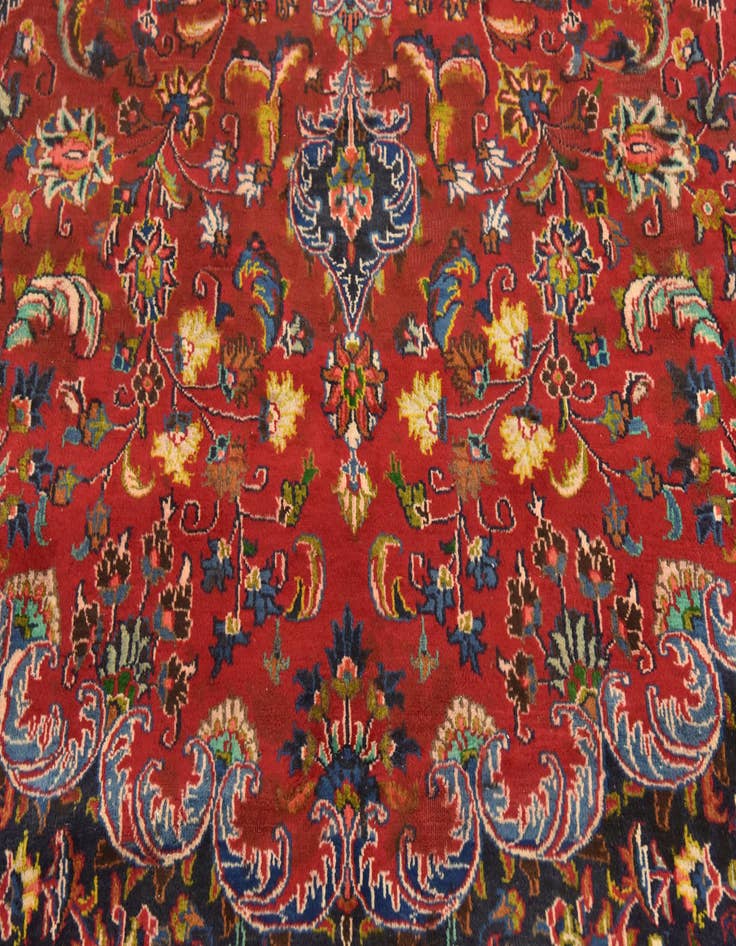 Detail image of  9' 7 x 12' 7  Hand Knotted Mashad Persian Wool Rug