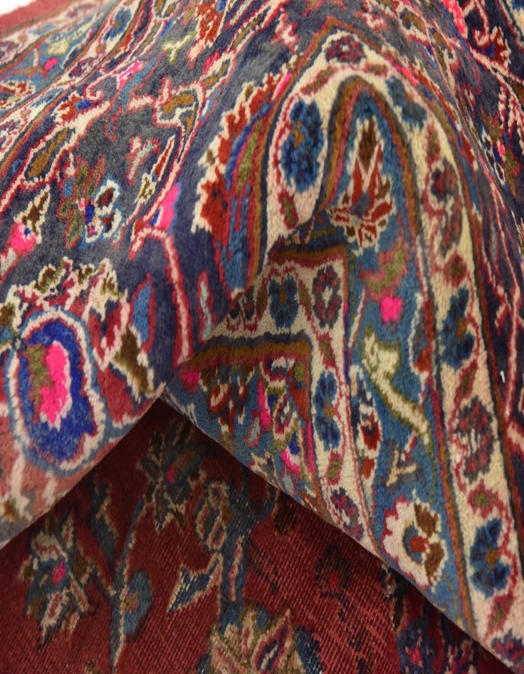 Detail image of  9' 9 x 12' 6  Hand Knotted Mashad Persian Wool Rug