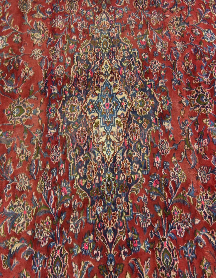 Detail image of  9' 9 x 12' 6  Hand Knotted Mashad Persian Wool Rug