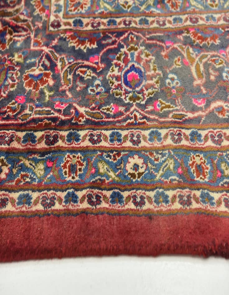 Detail image of  9' 9 x 12' 6  Hand Knotted Mashad Persian Wool Rug