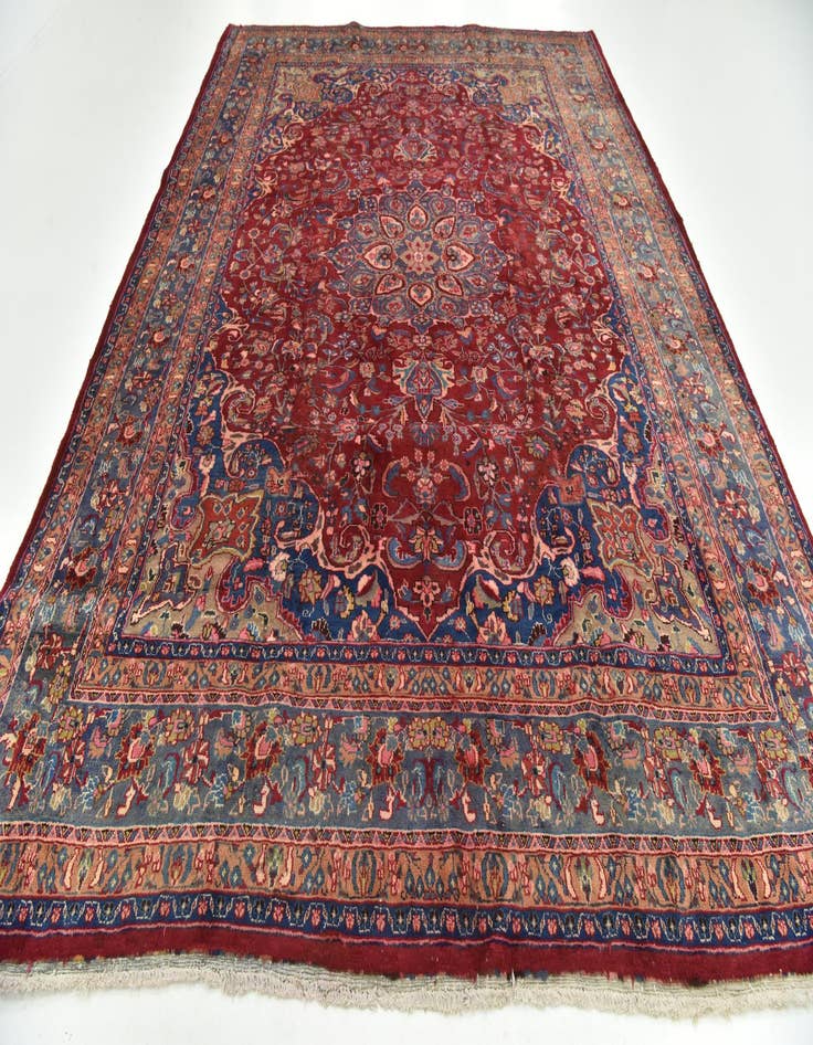 Detail image of  9' 6 x 12' 11  Hand Knotted Mashad Persian Wool Rug