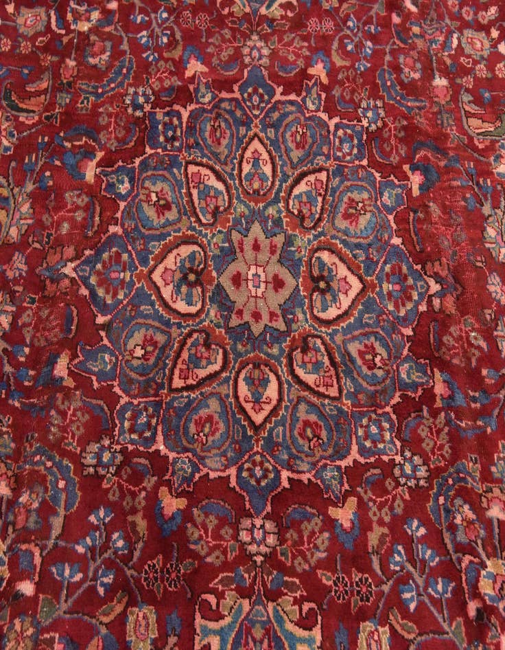 Detail image of  9' 6 x 12' 11  Hand Knotted Mashad Persian Wool Rug